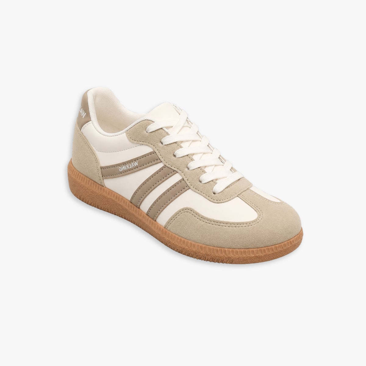 basket femme style rétro semelle gomme en blanc cassé
