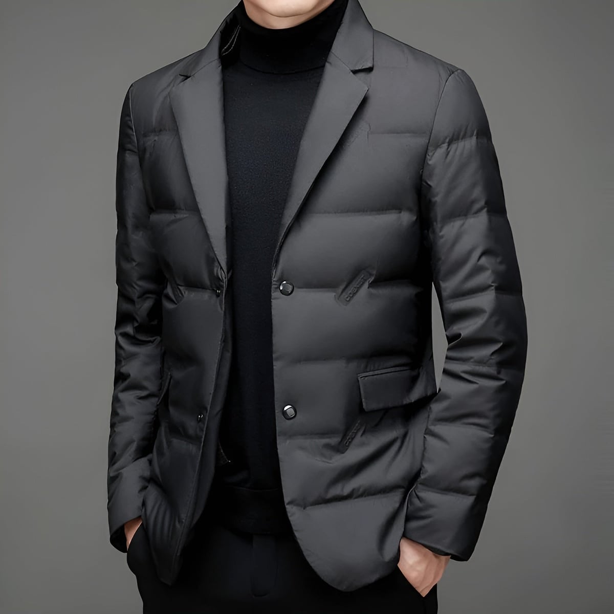 blazer femme matelassé coupe ajustée en noir