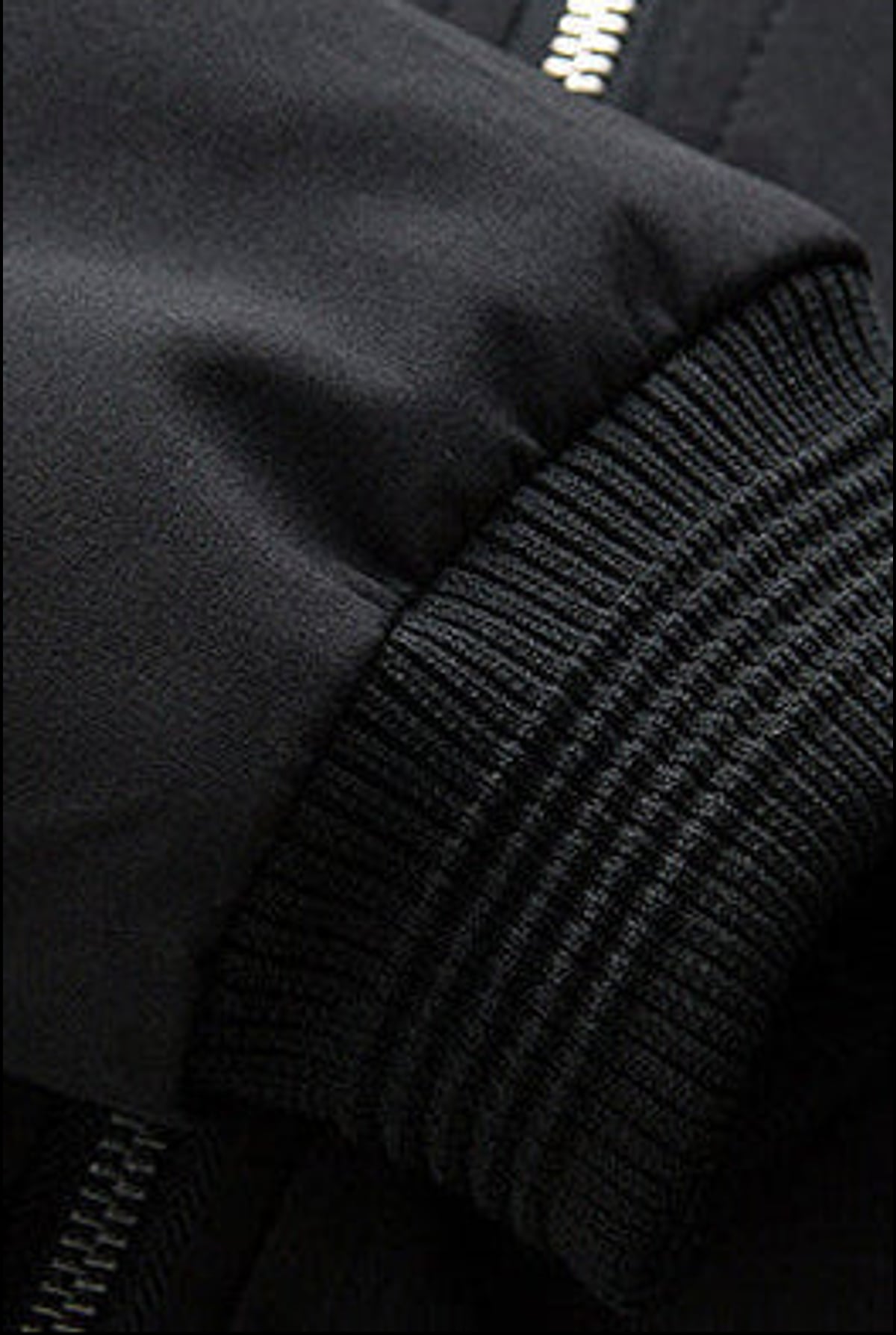 bomber homme col côtelé zippé en noir