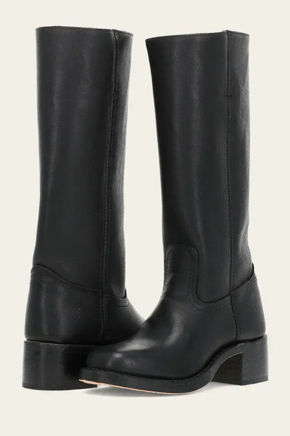 bottes femme mi-mollet talon carré western en noir