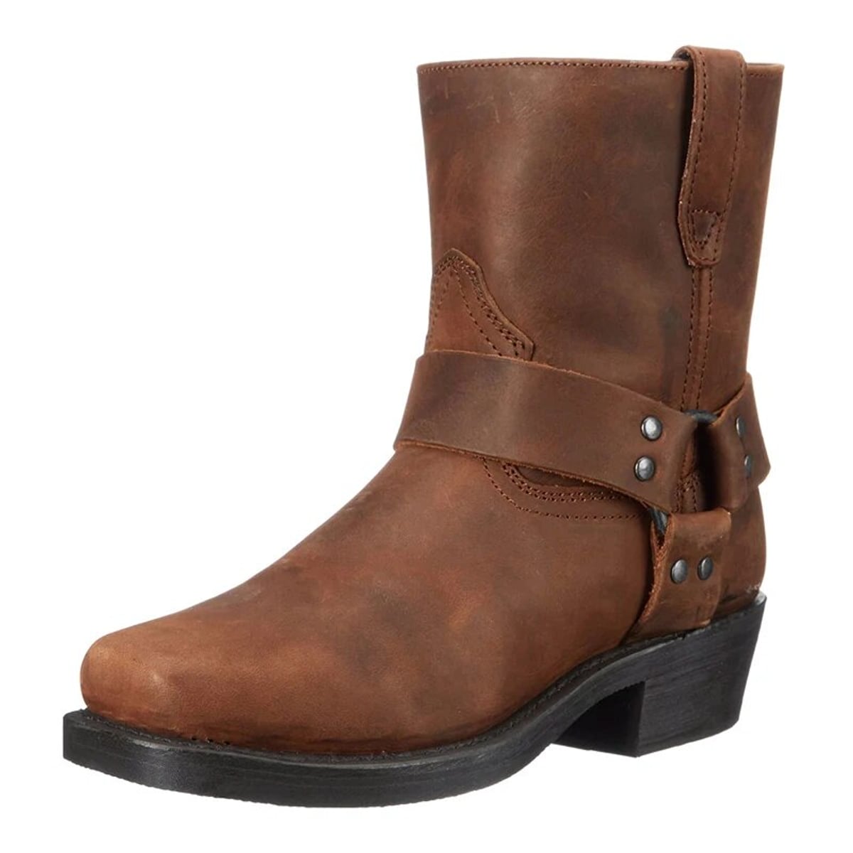 bottes homme western harness zip latéral en marron foncé