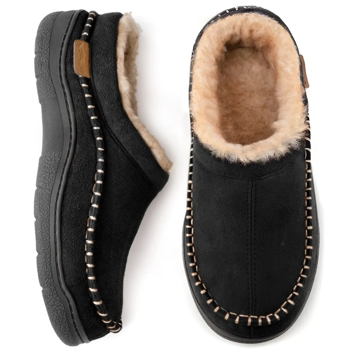 chausson homme moccasin fourré semelle épaisse en beige