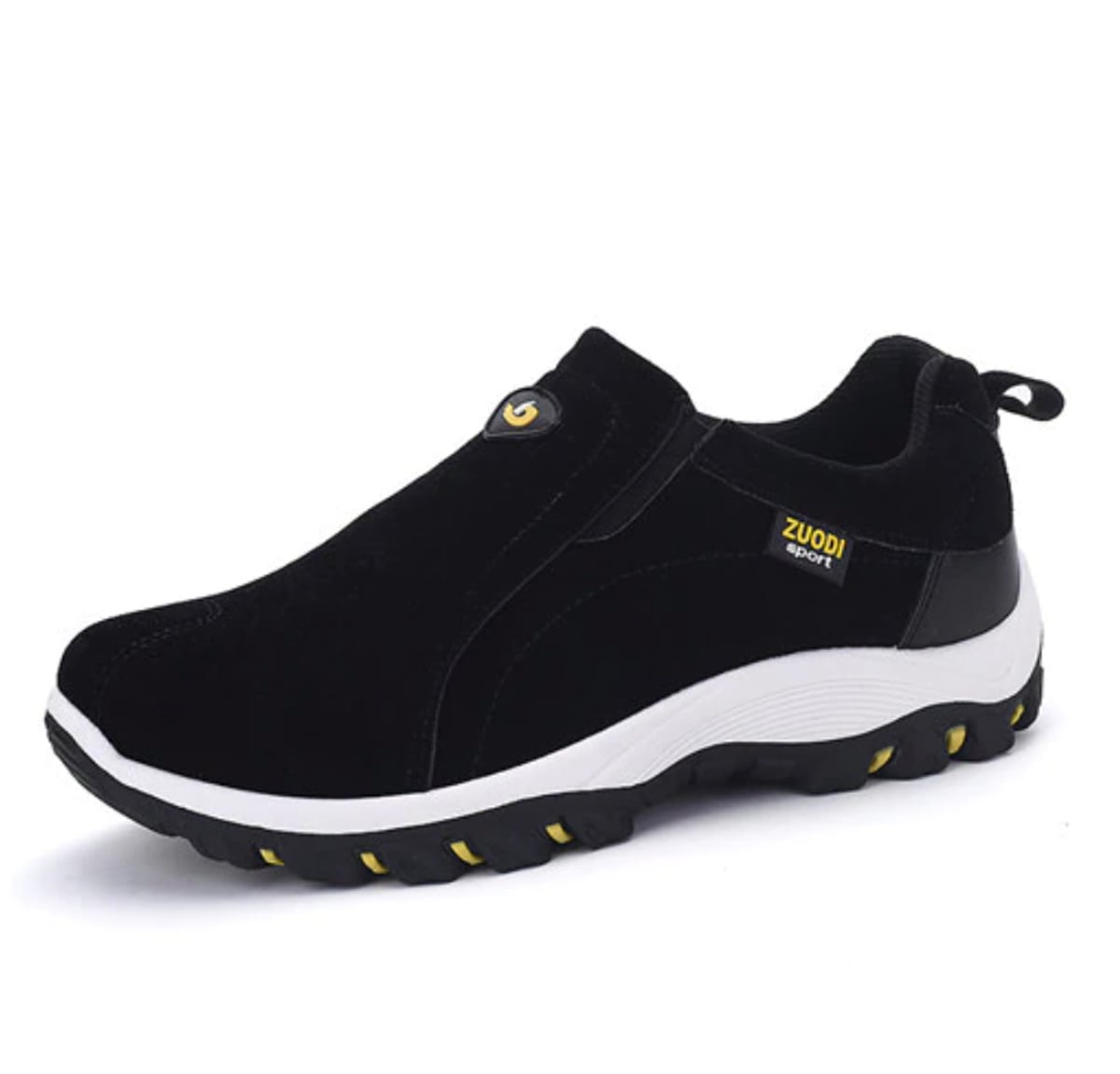 chaussures homme slip-on semelle crantée en noir