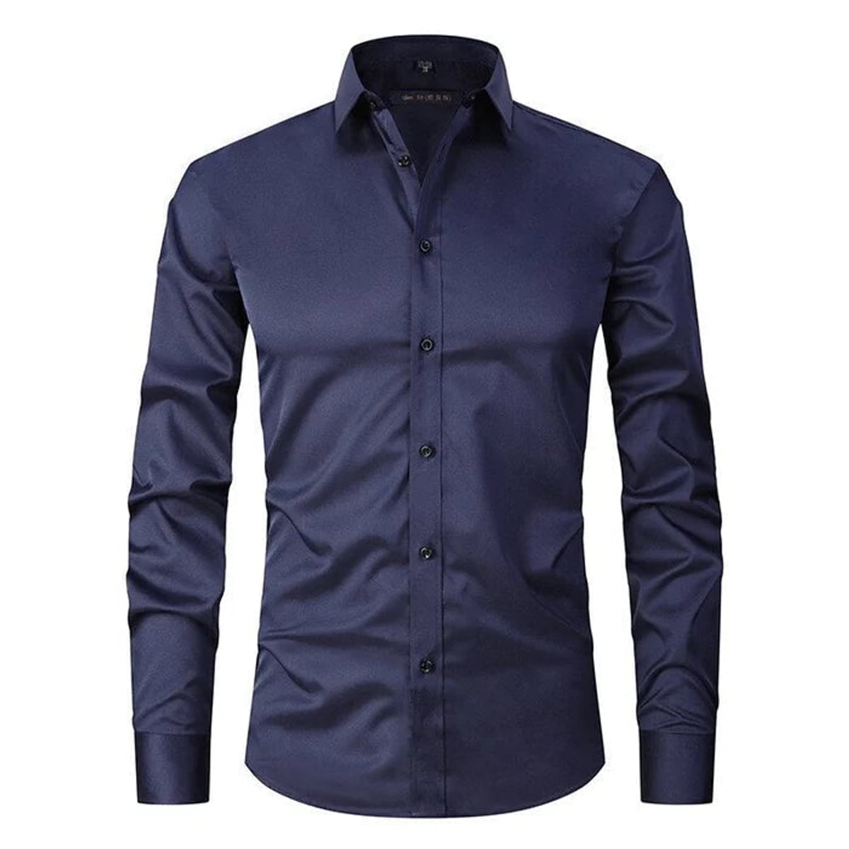 chemise homme coupe slim manches longues multicolore en bleu marine