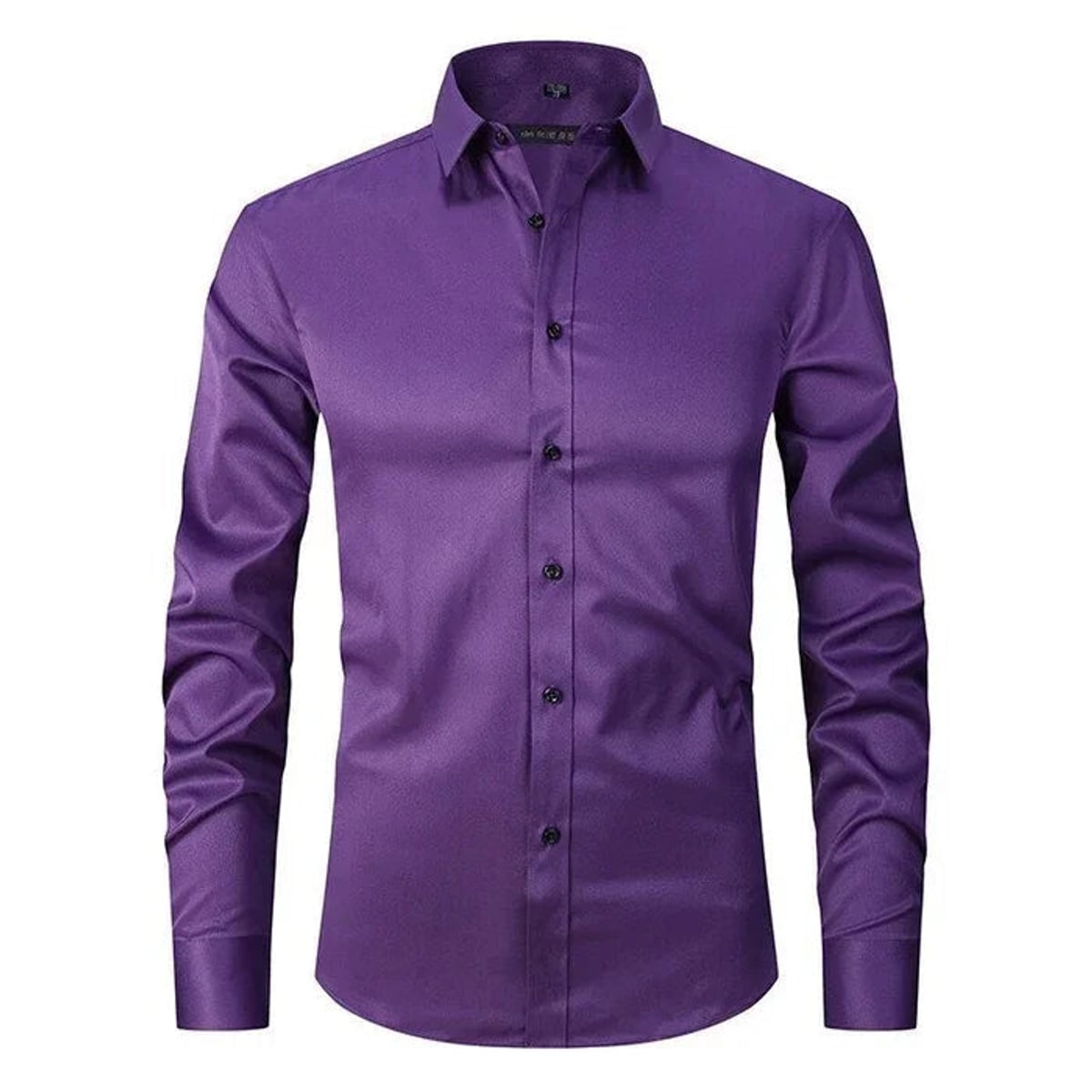 chemise homme coupe slim manches longues multicolore en violet