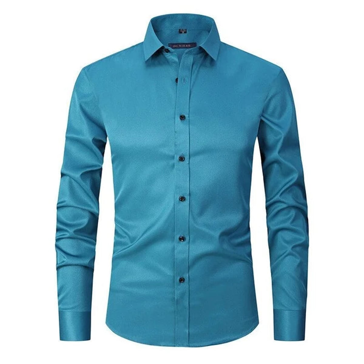 chemise homme coupe slim manches longues multicolore en vert clair