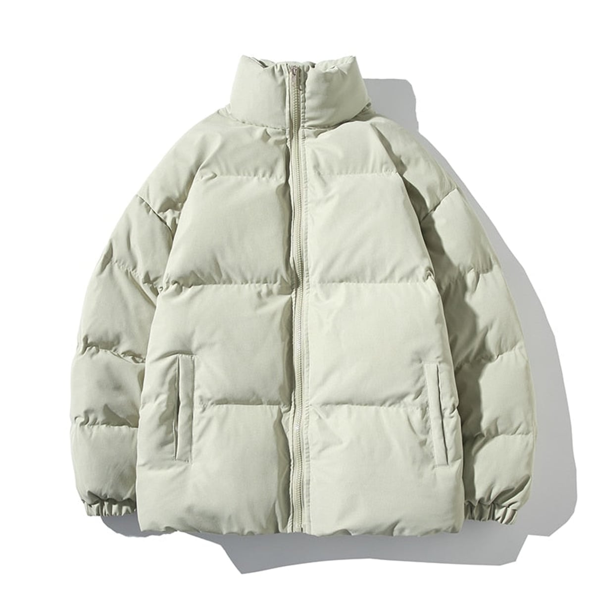 doudoune femme col montant oversize en vert