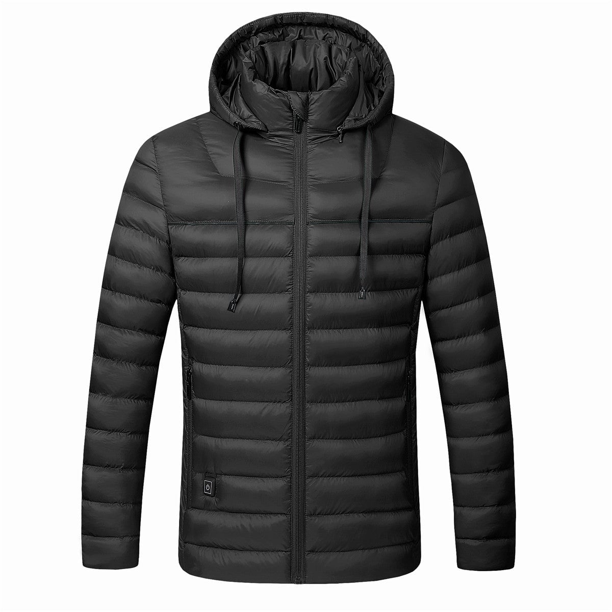 doudoune homme chauffante à capuche en noir