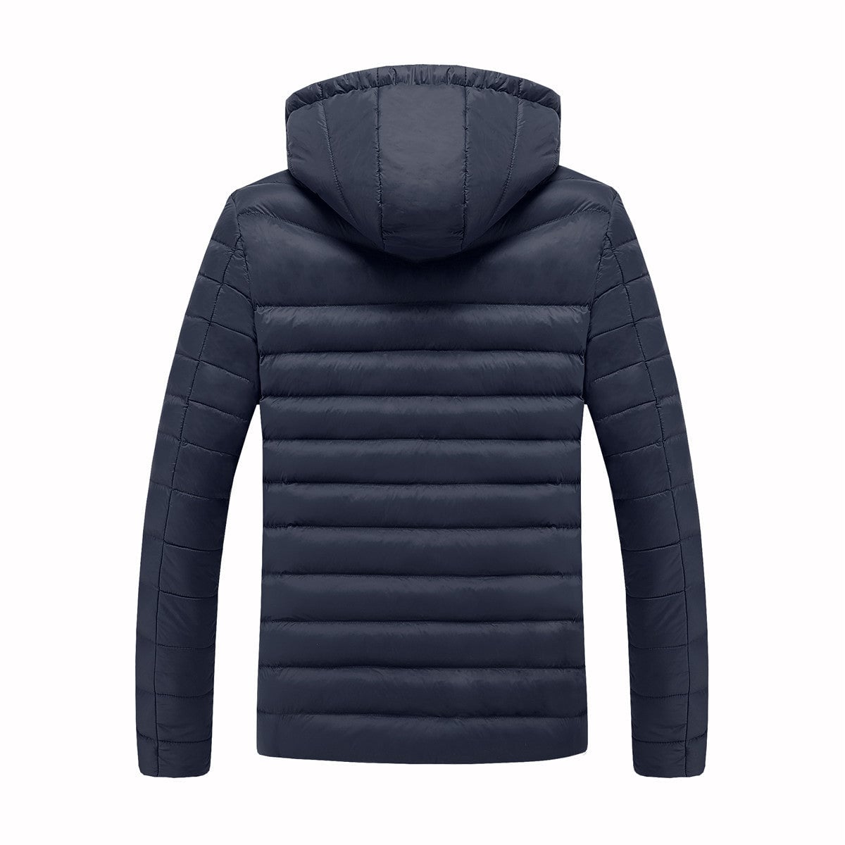 doudoune homme chauffante à capuche en bleu marine