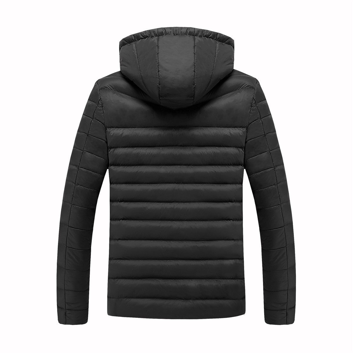doudoune homme chauffante à capuche en noir