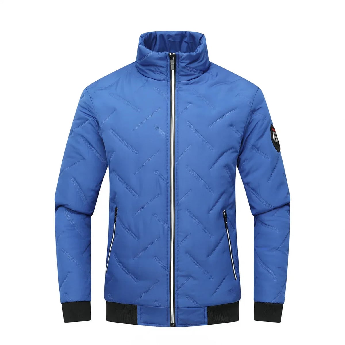 doudoune homme col montant matelassée en bleu