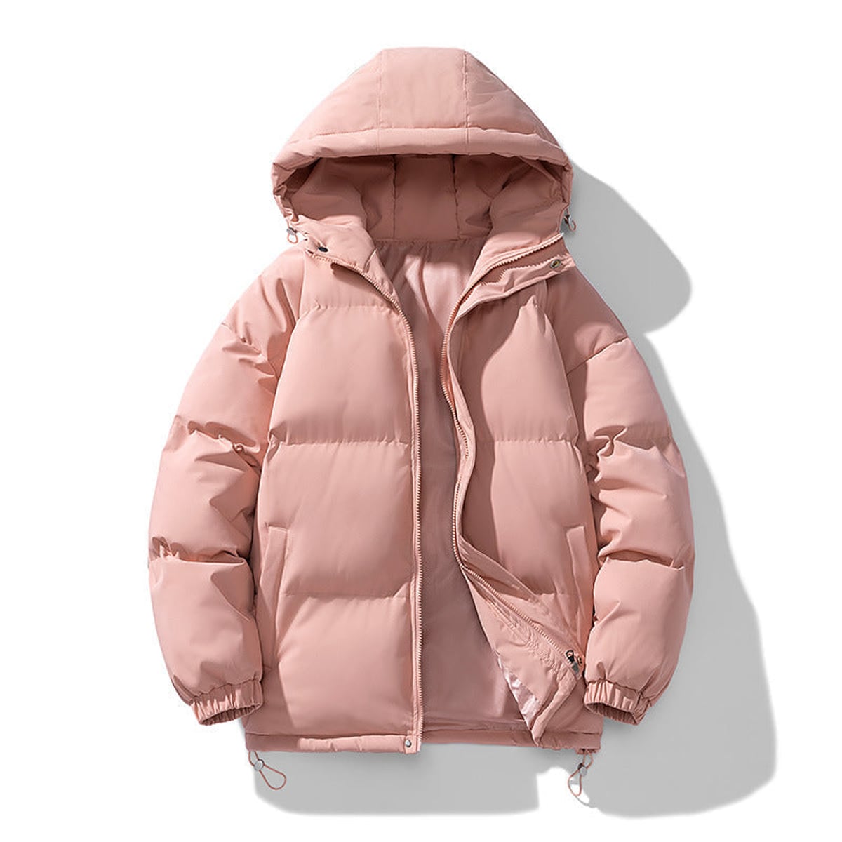 doudoune homme oversize à capuche en rose