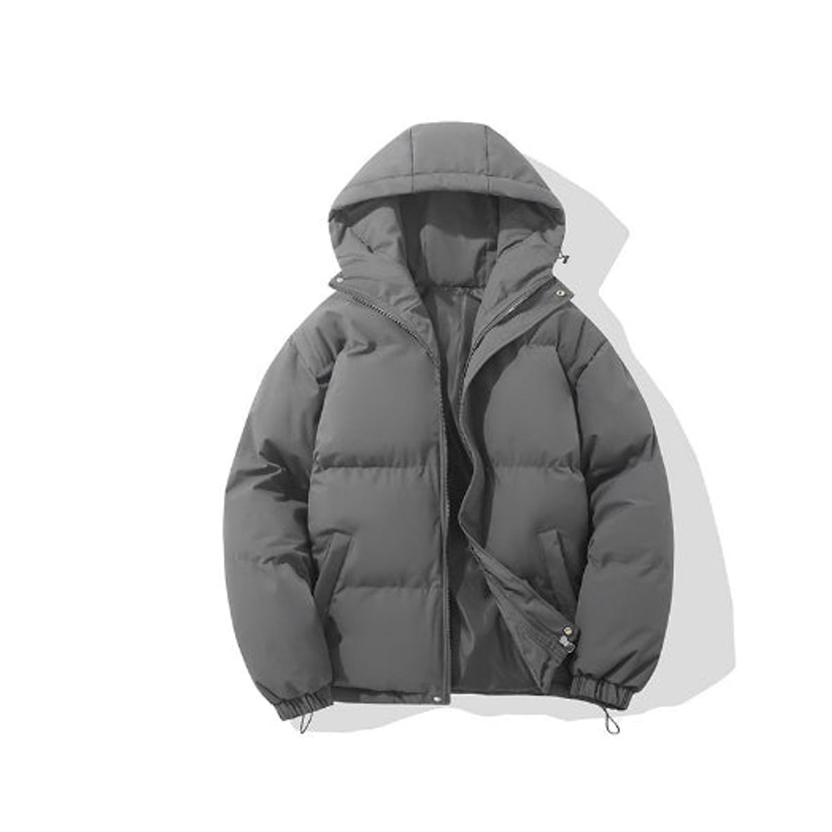 doudoune homme oversize à capuche en gris