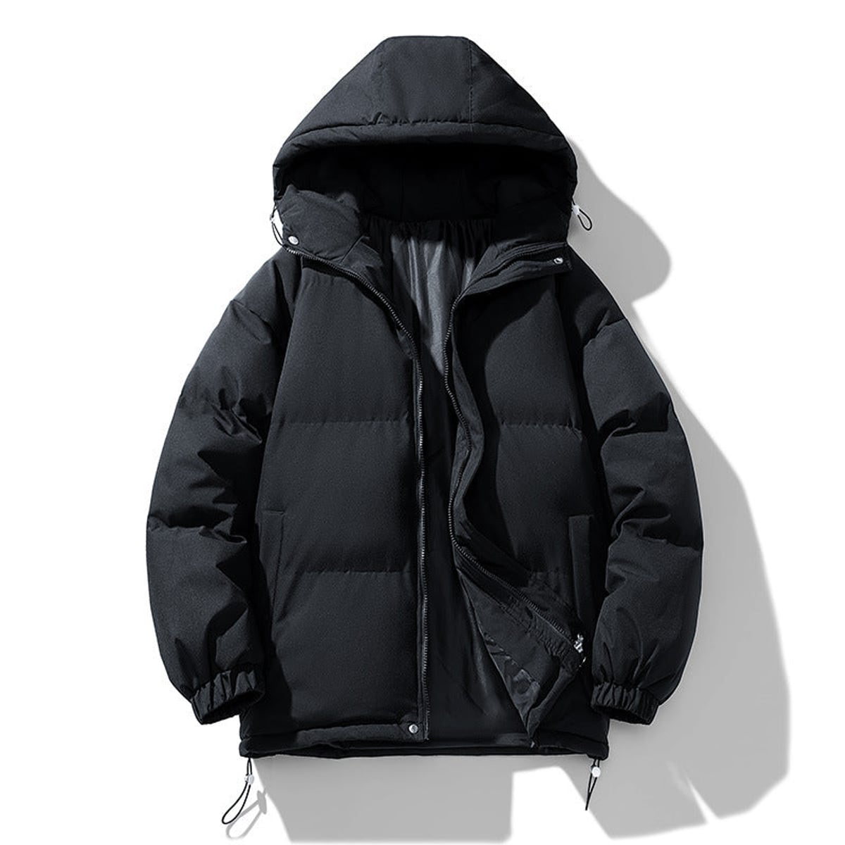 doudoune homme oversize à capuche en noir