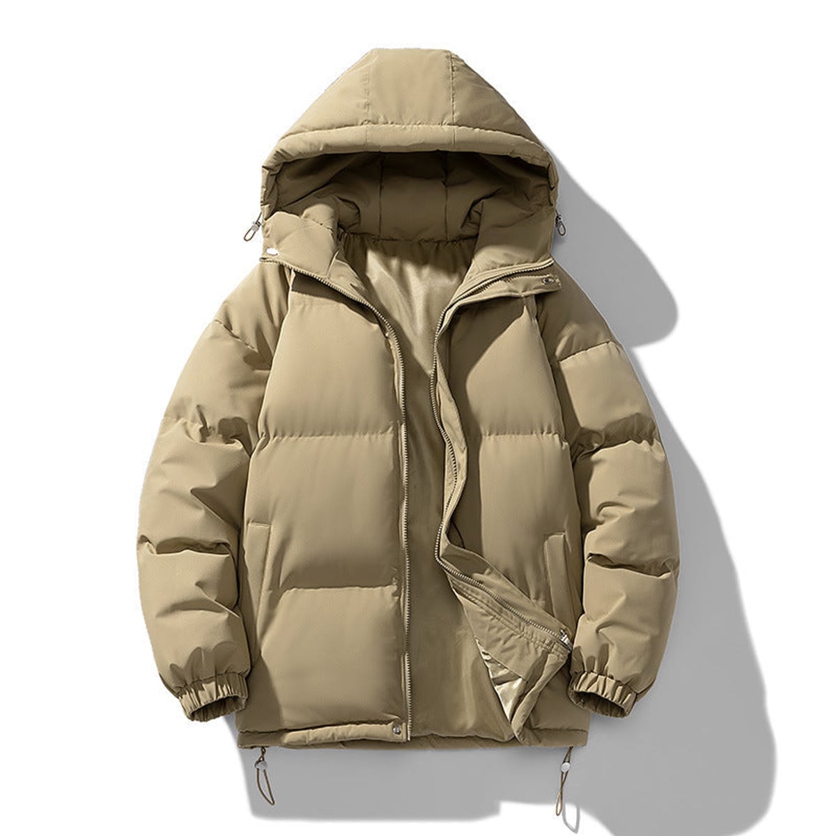 doudoune homme oversize à capuche en kaki