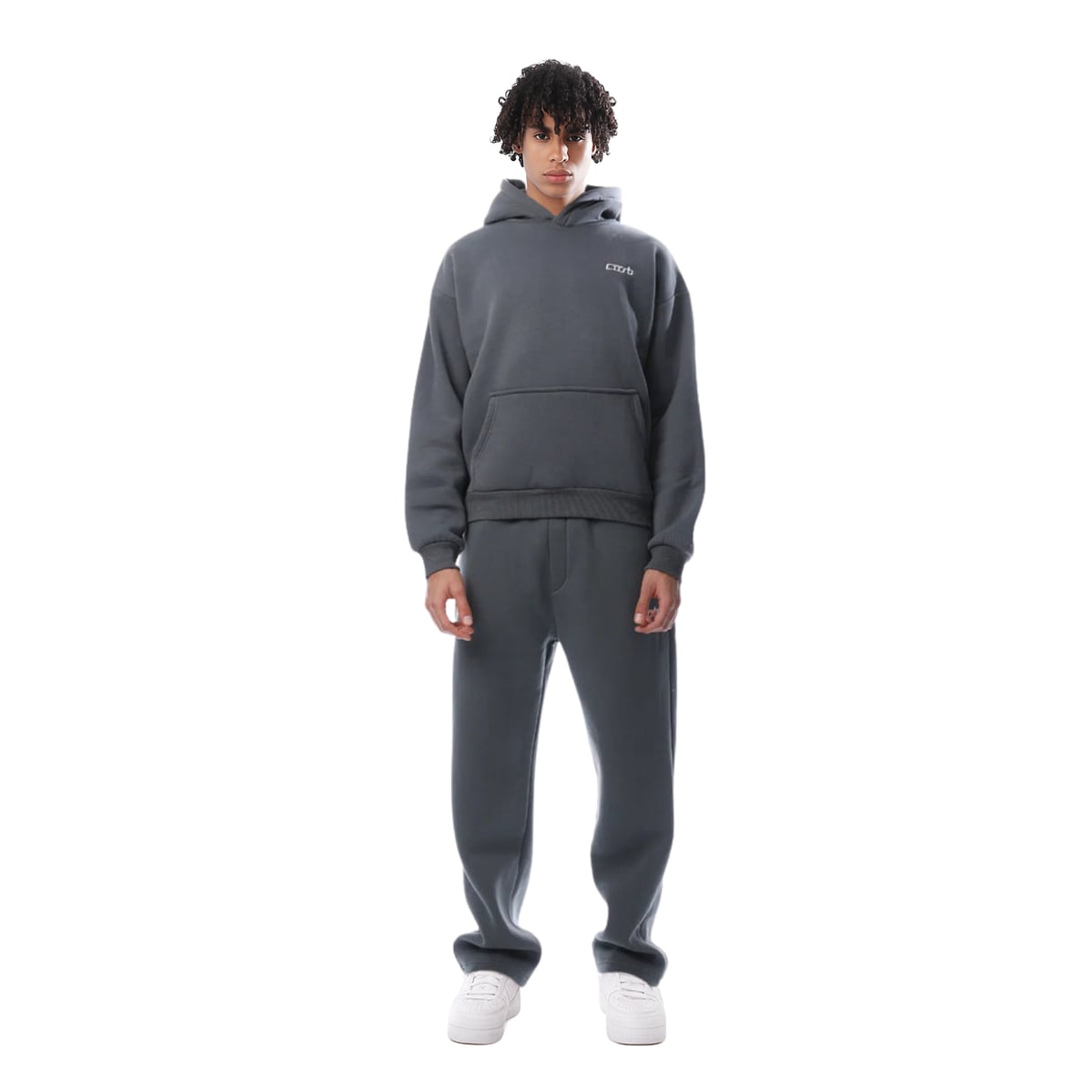 ensemble jogging femme oversize à capuche en gris