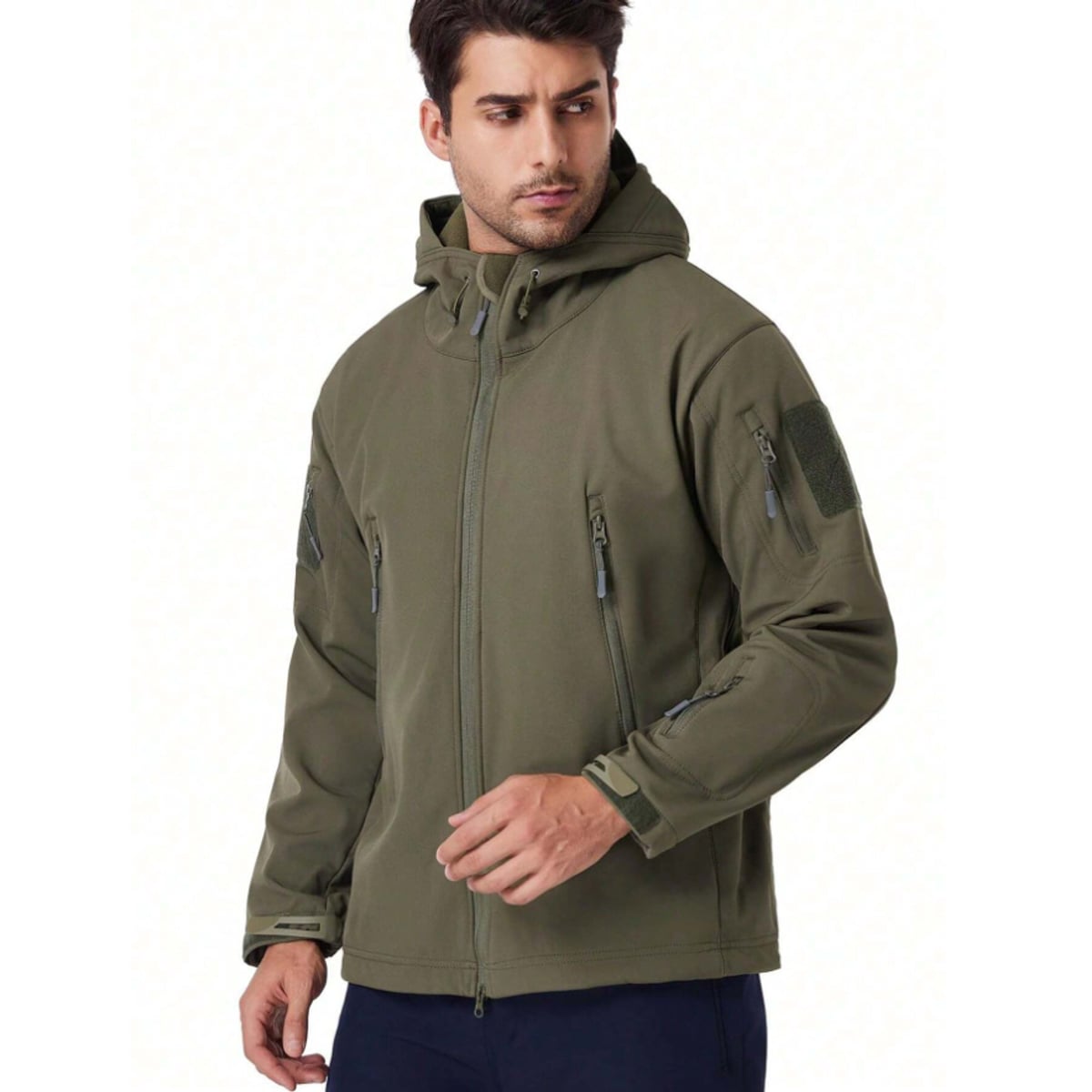 ensemble outdoor homme coupe ajustée capuche en vert