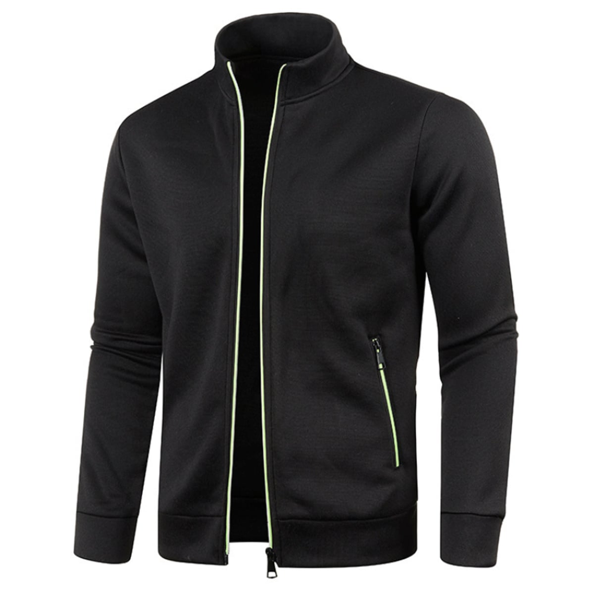 gilet homme col montant zippé en noir
