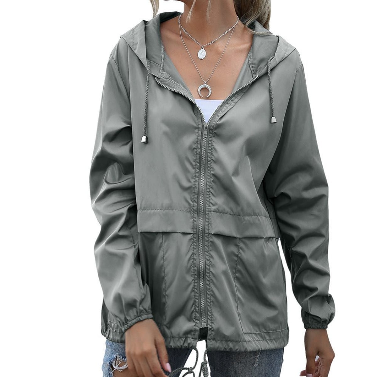 imperméable femme à capuche coupe ample