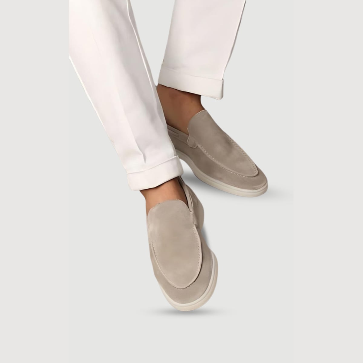 loafer homme semelle épaisse sans lacets en beige