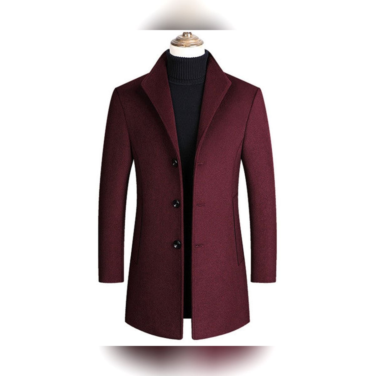 manteau homme col classique boutons