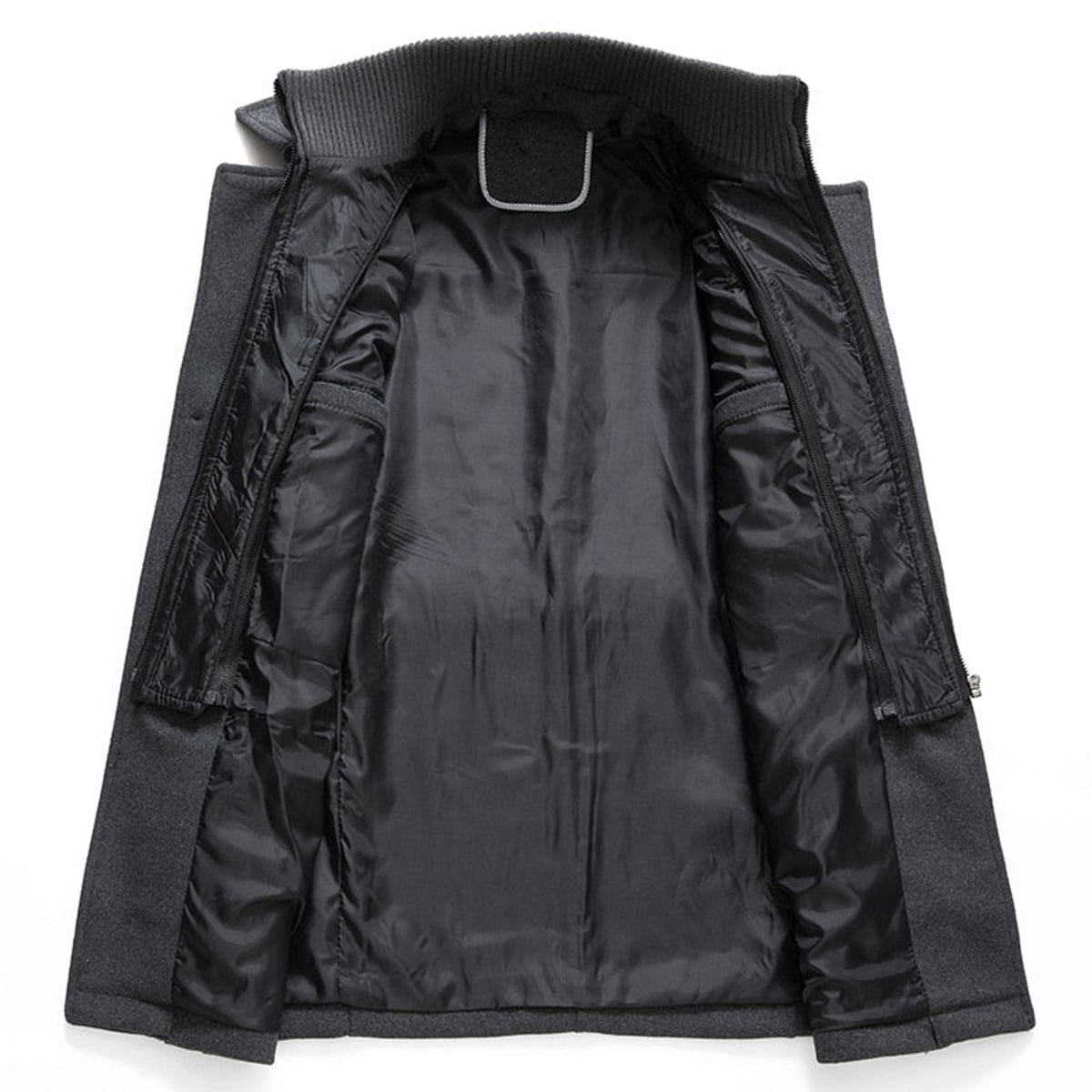 manteau homme col montant coupe droite