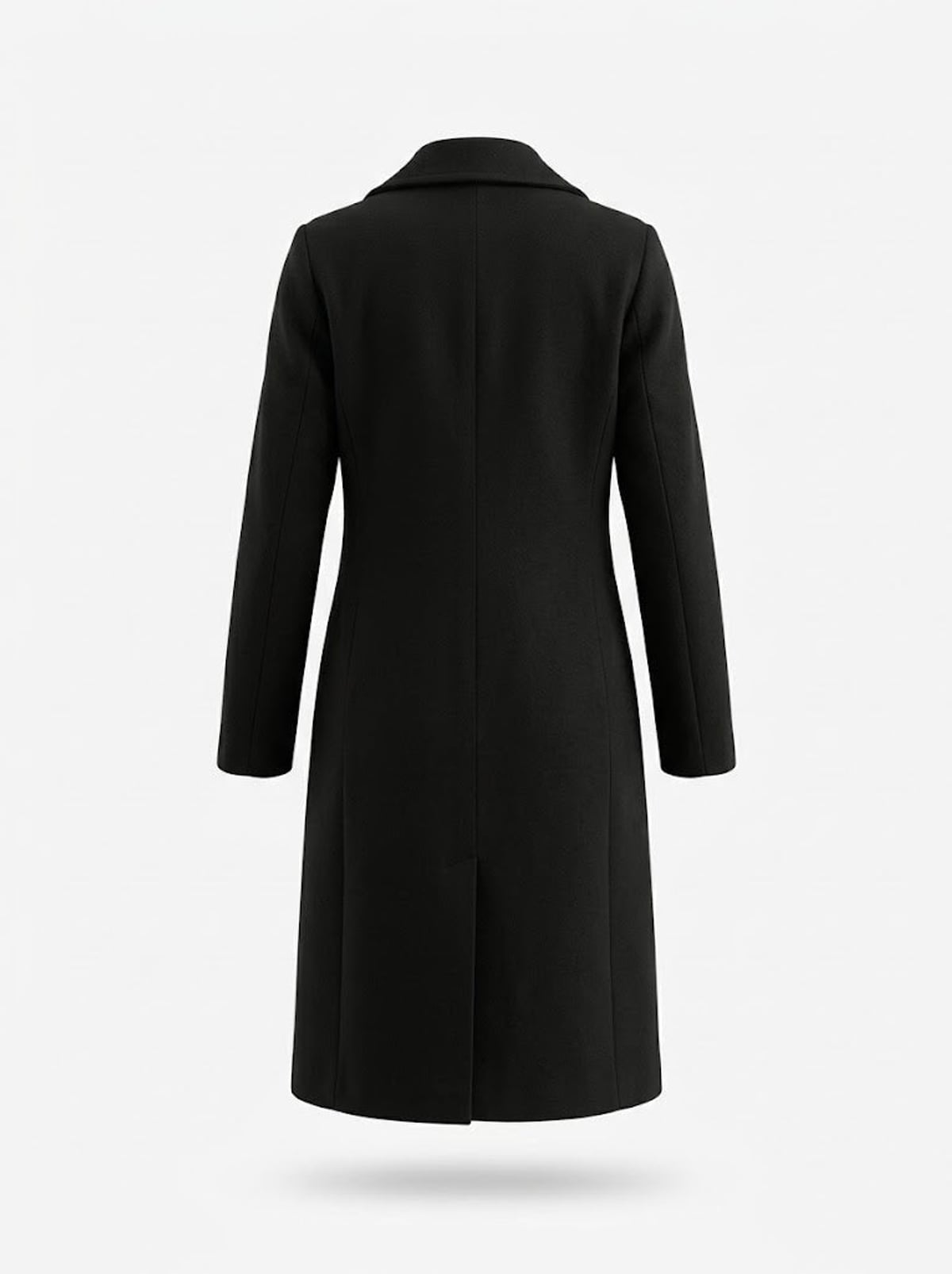 manteau long femme croisé boutons dorés en noir