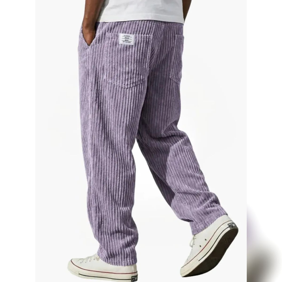 pantalon homme coupe large avec poches en violet