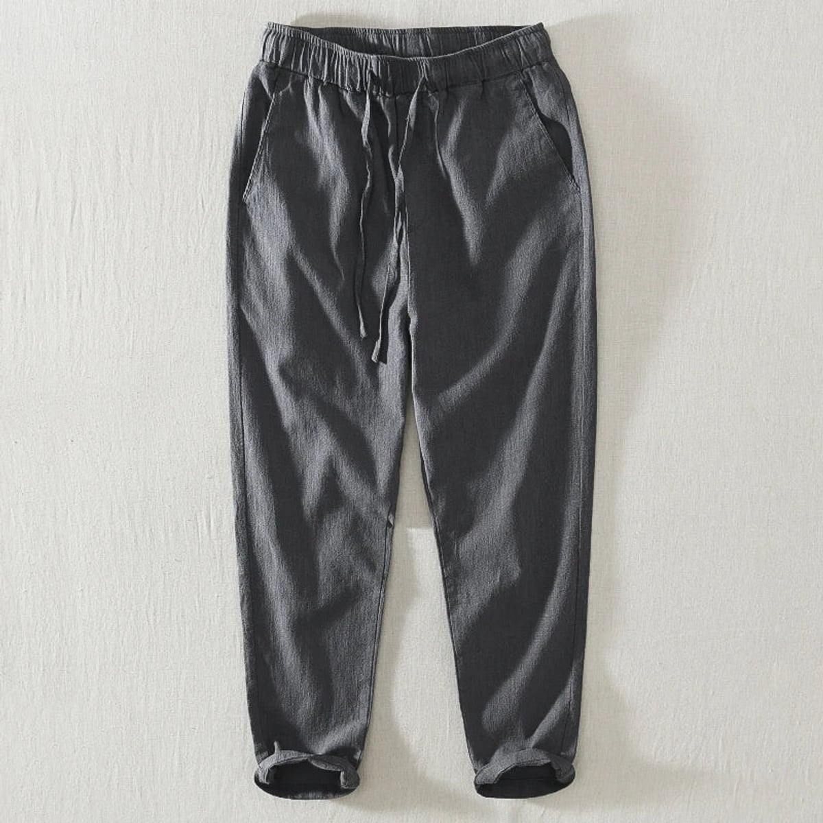 pantalon homme coupe large style japonais en gris