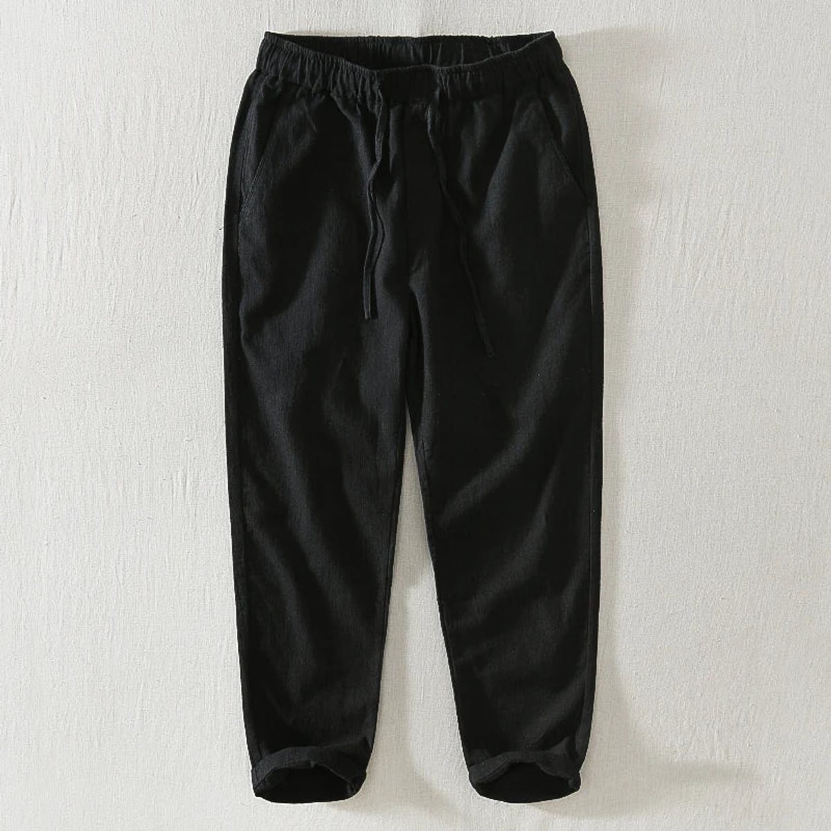 pantalon homme coupe large style japonais en noir
