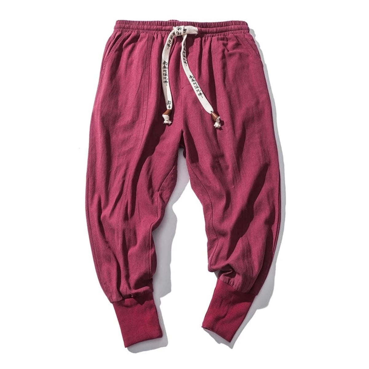 pantalon homme sarouel coupe ample en rouge