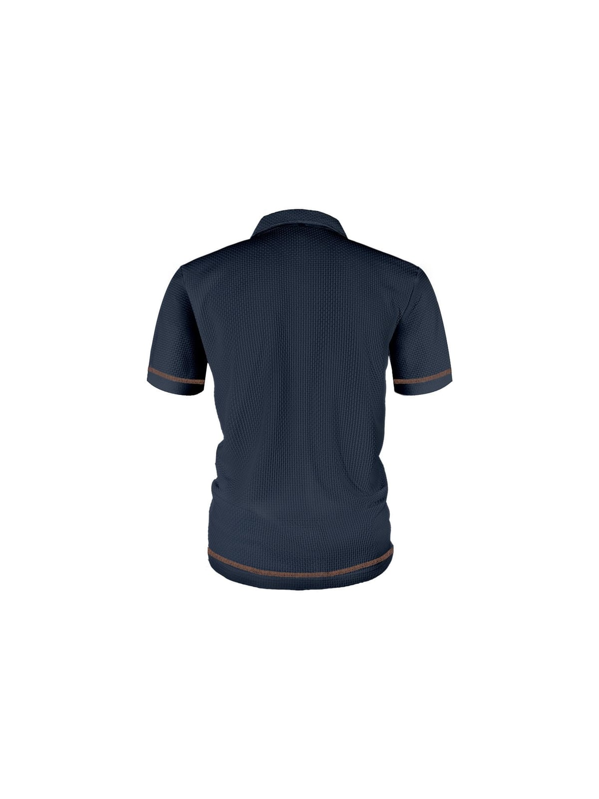 polo homme manches courtes col polo texturé en bleu foncé