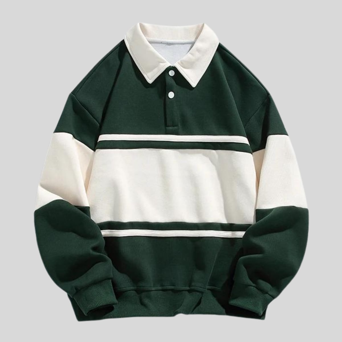 pull homme col polo coupe droite en vert