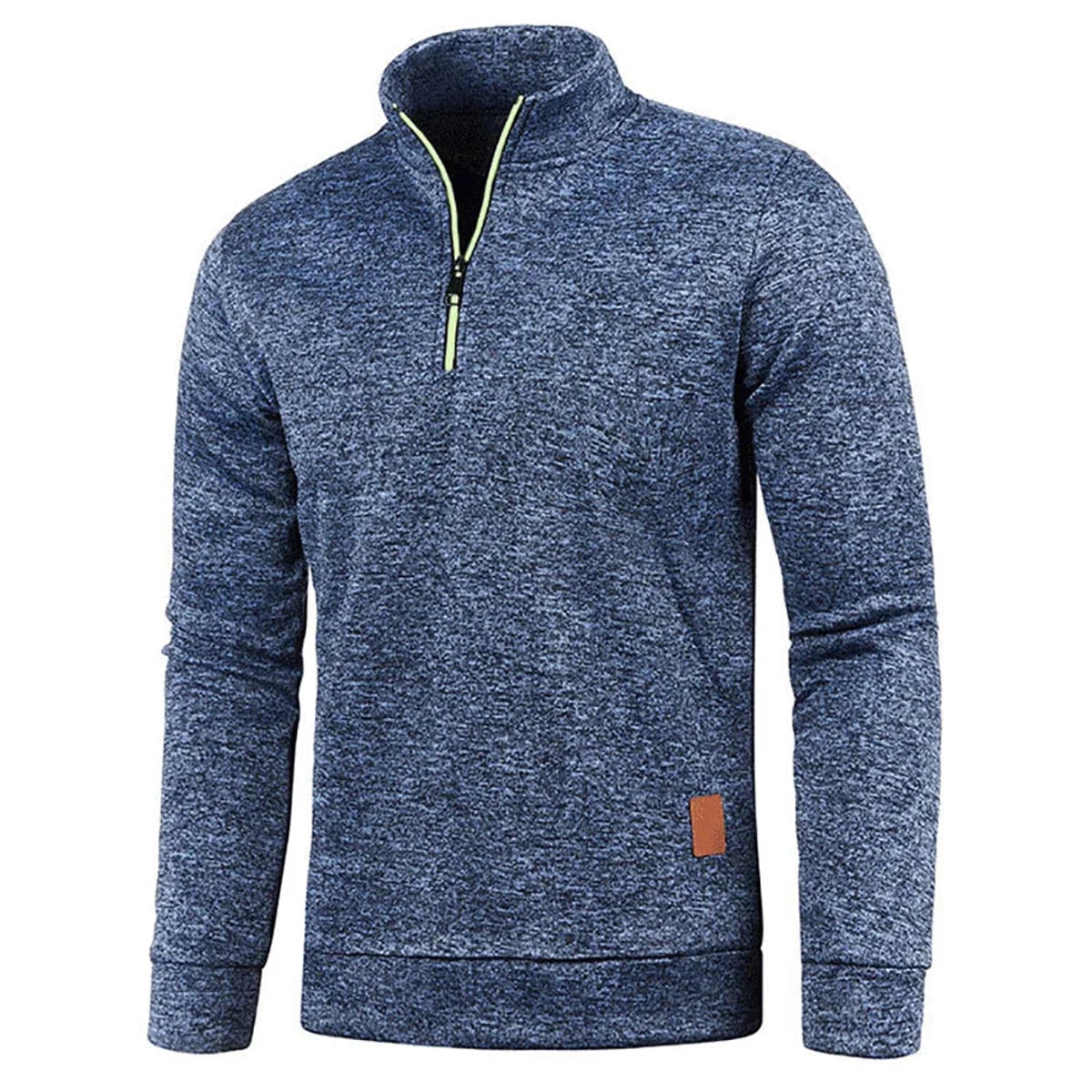 pull homme col roulé manches longues en bleu marine