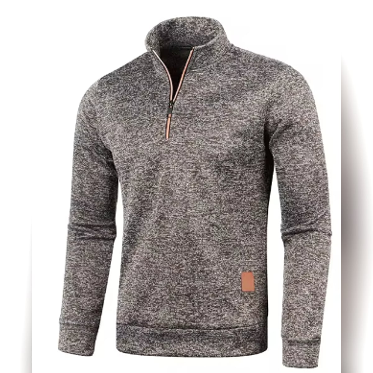 pull homme col roulé manches longues en marron