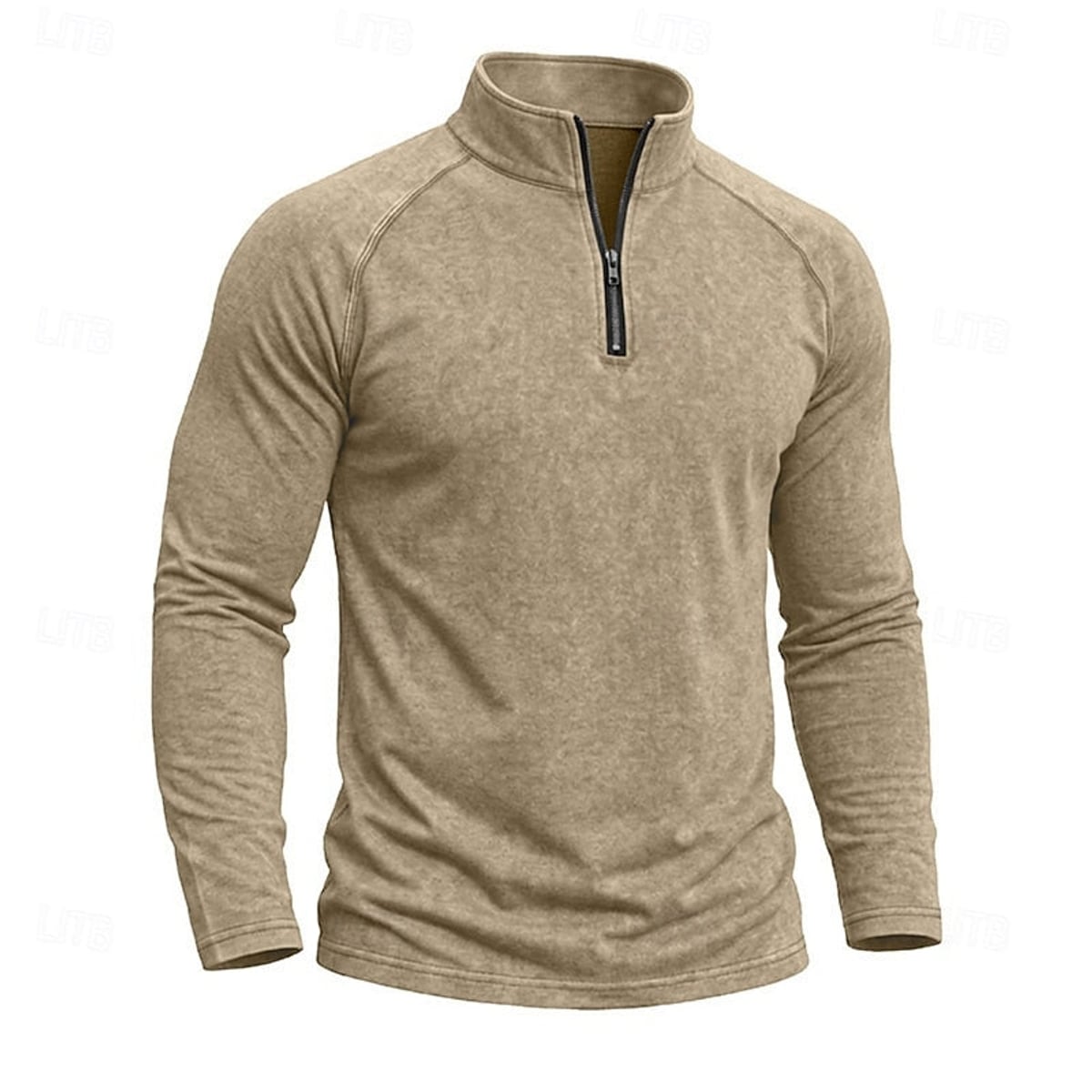 pull homme col zippé coupe décontractée