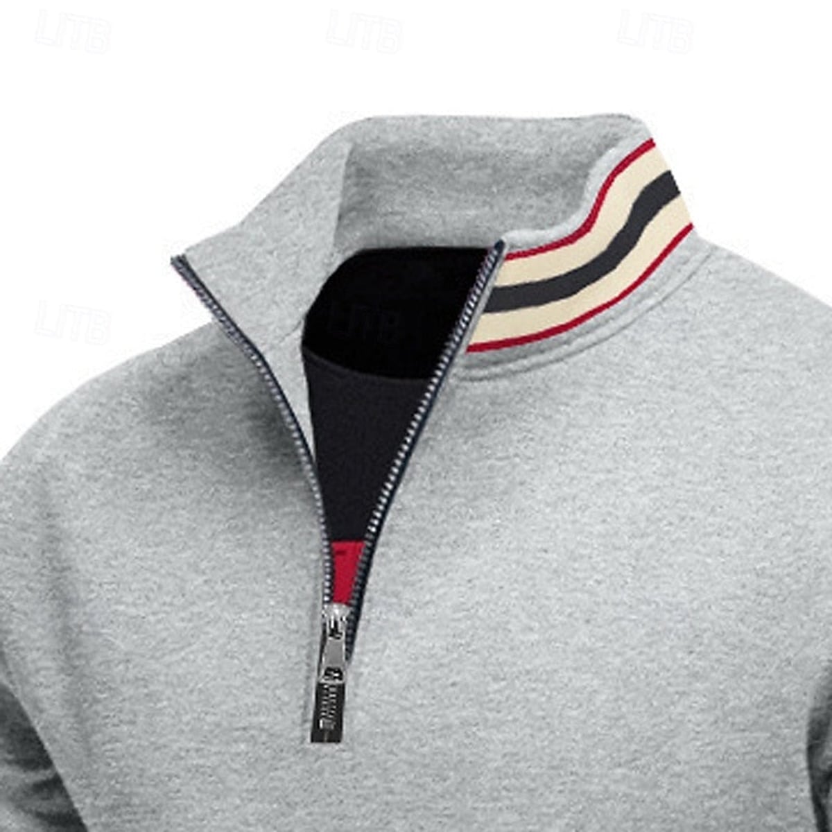 pull homme col zippé coupe relaxée multicolore