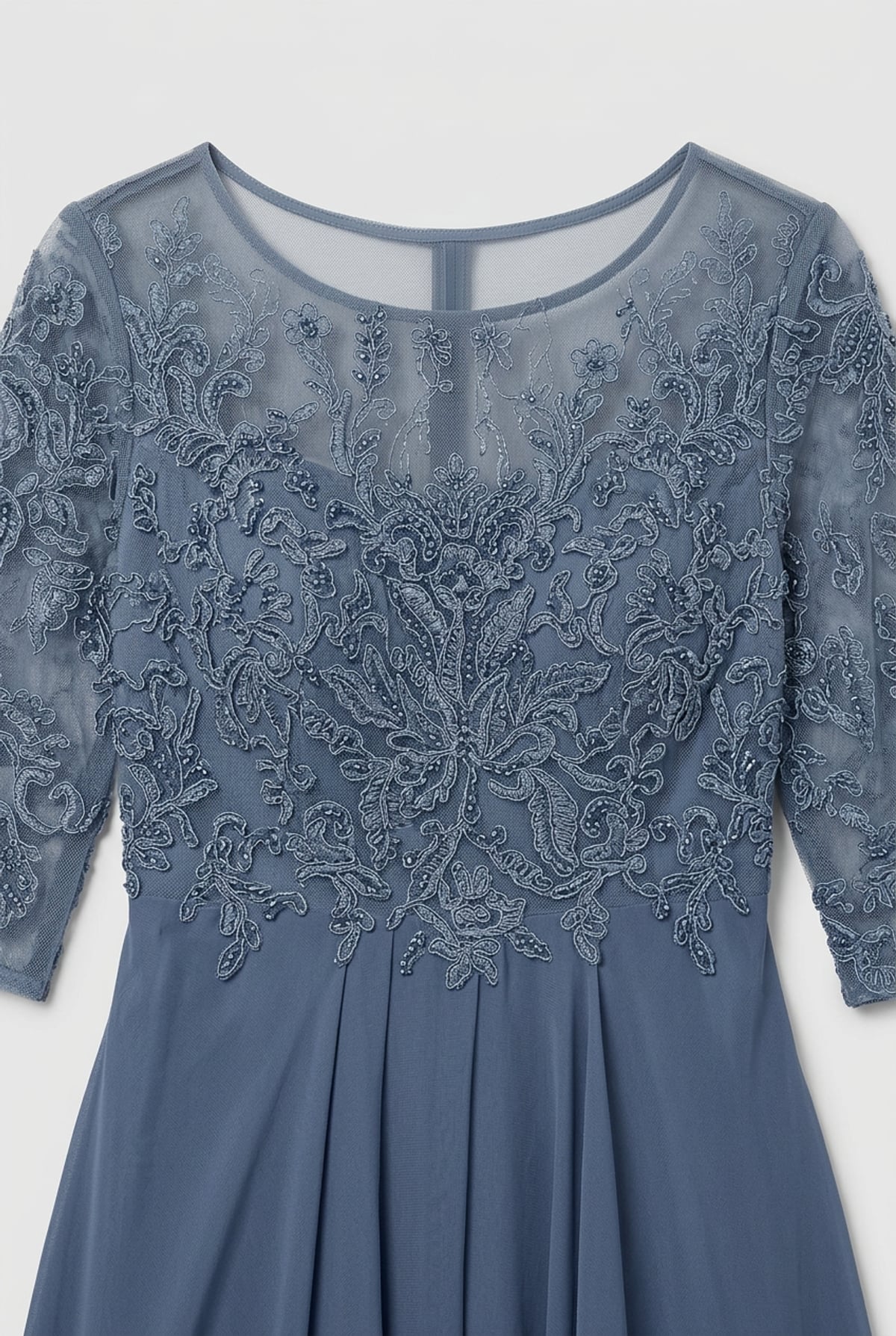 robe femme mi-longue brodée coupe évasée