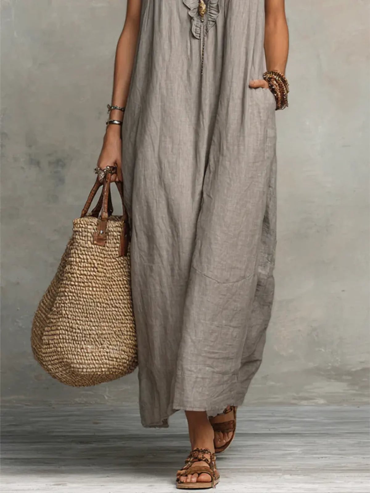 robe longue femme coupe fluide bohème