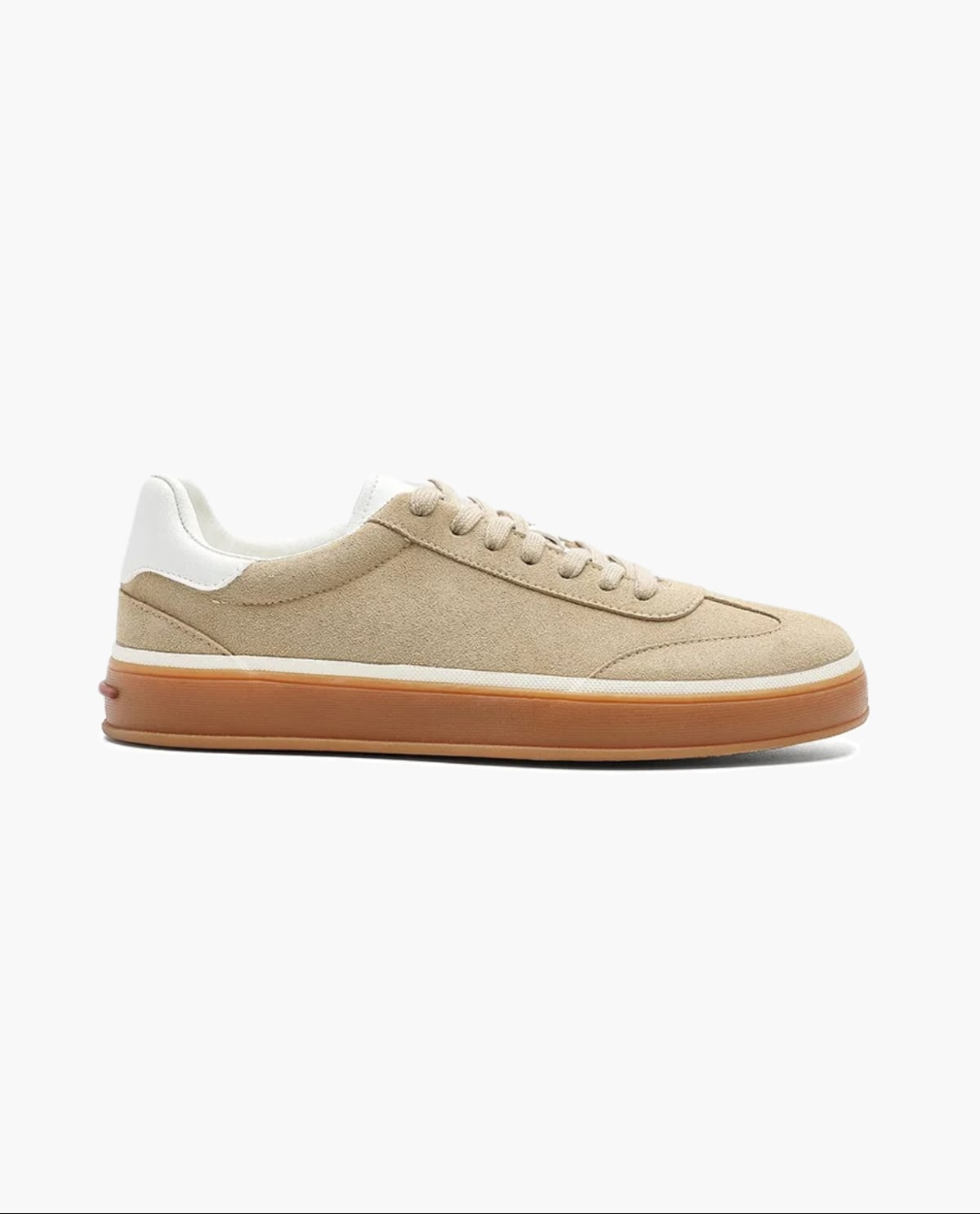 sneaker homme semelle gomme low-top en beige