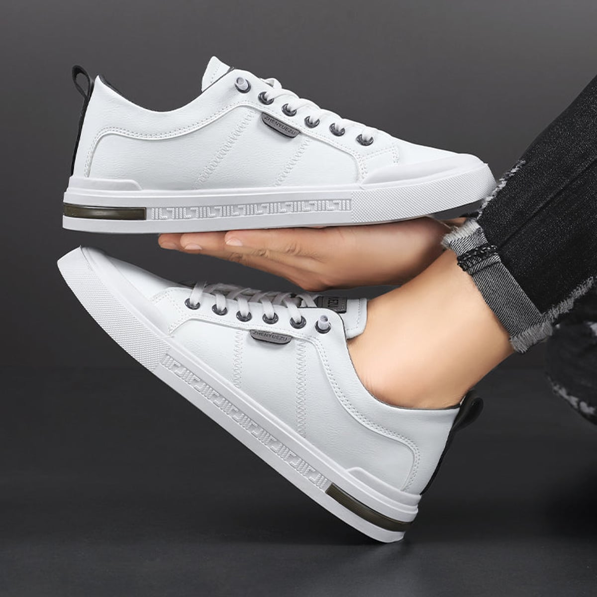 sneakers homme bicolore low-top