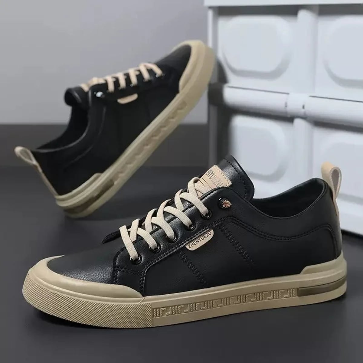 sneakers homme bicolore low-top