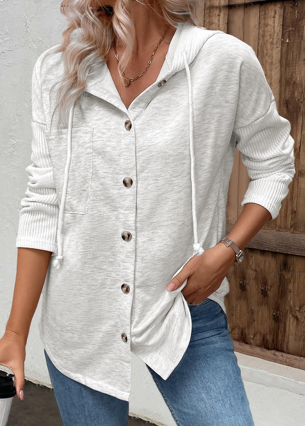 sweat à capuche femme oversize boutonné
