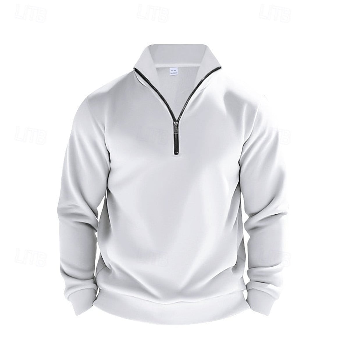 sweatshirt homme col zippé coupe droite