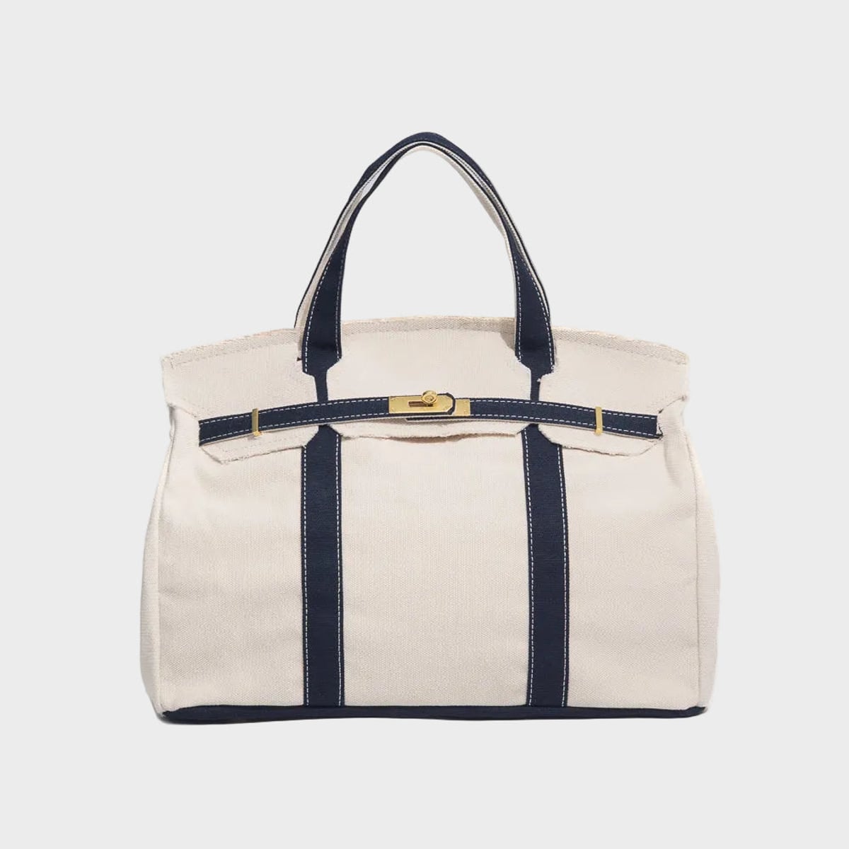 tote bag femme structuré anse courte en bleu marine