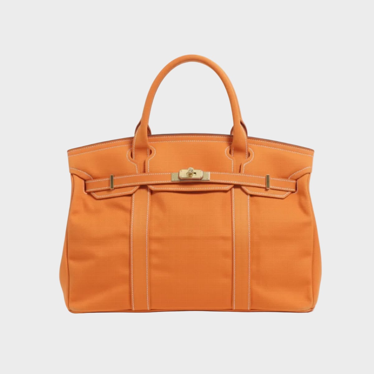 tote bag femme structuré anse courte en orange uni