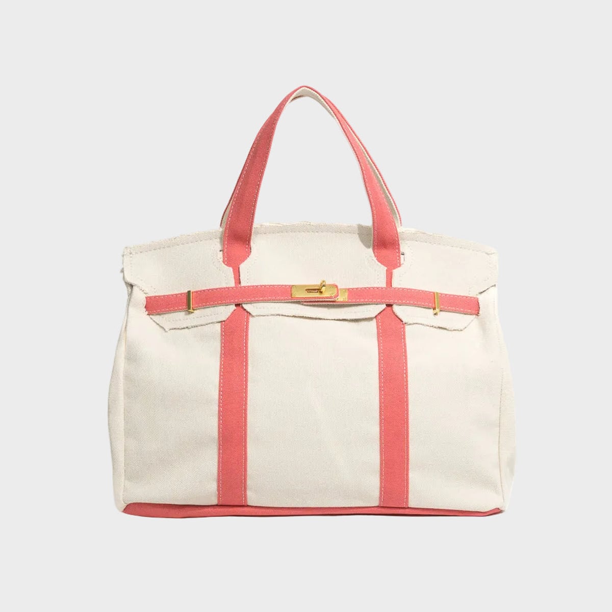 tote bag femme structuré anse courte en rose lady