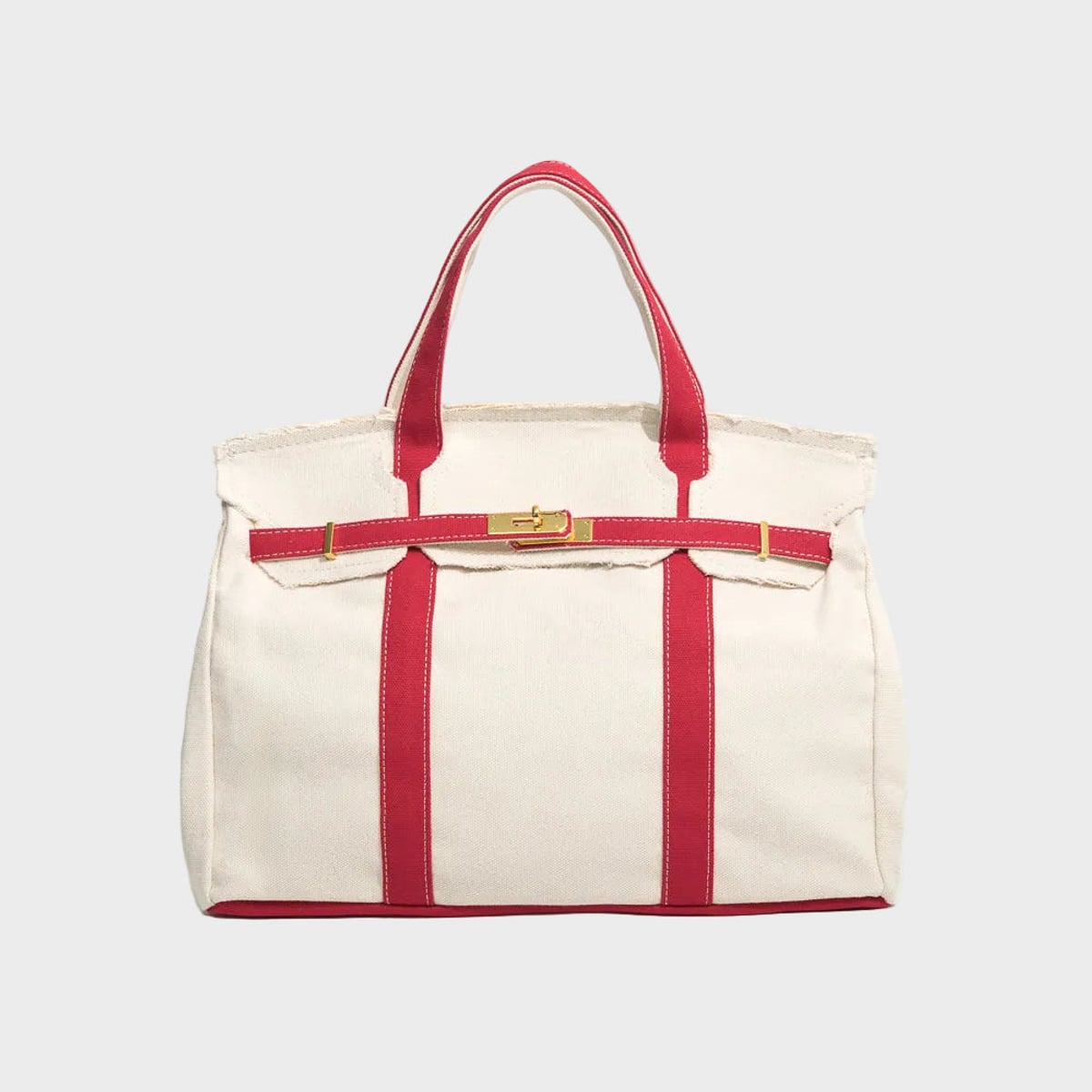 tote bag femme structuré anse courte en rouge feu