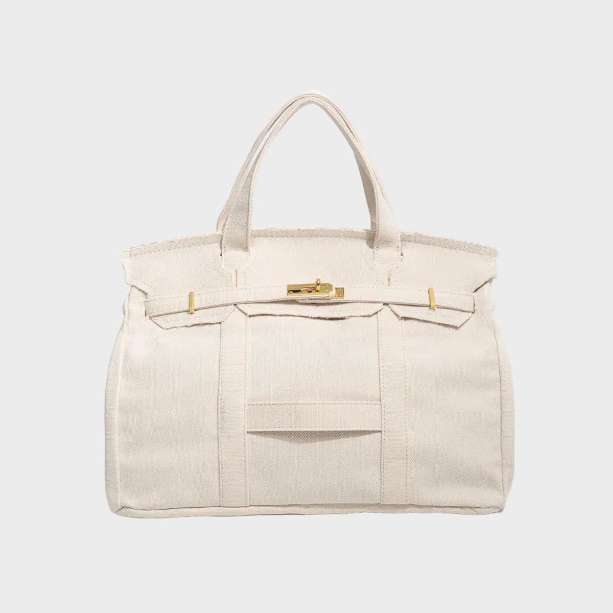 tote bag femme structuré anse courte en blanc lin