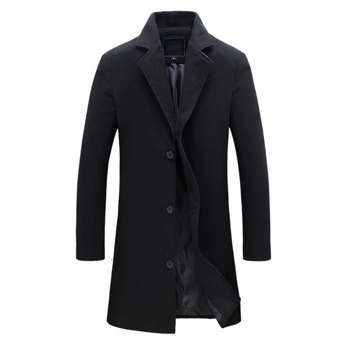trench-coat homme coupe droite noir